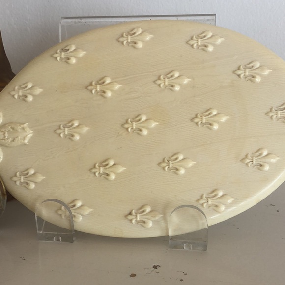 Antique Handmirror Fleur de Lis - Picture 11 of 12